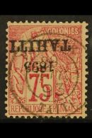 TAHITI 1893 (Aug) 75c Rose With OVERPRINT INVERTED, SG 42a (Yvert 29b), Very Fine Used. For More Images, Please... - Otros & Sin Clasificación