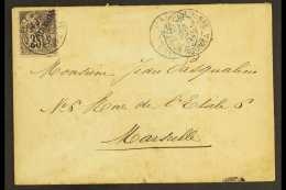 NEW CALEDONIA 1893 (14 Feb) Envelope To Marseilles Bearing 1892 Handstamped 25c Black On Rose (Yvert 29, SG 25)... - Otros & Sin Clasificación