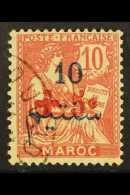 FRENCH MOROCCO 1914 5c On 10c Red Cross, Oujda Issue, Yv 56, Very Fine Used With Oujda Cds Cancel. Scarce Stamp.... - Other & Unclassified