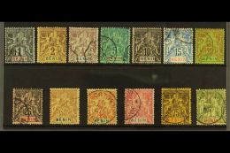 BENIN 1894 Tablet Inscribed "BENIN" Complete Set (Yvert 33/45, SG 33/45), Very Fine Used. (13 Stamps) For More... - Other & Unclassified