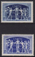 1949 UNISSUED COLOUR. 25f Ultramarine Universal Postal Union, Maury 852B, Never Hinged Mint, Plus The Issued Stamp... - Sonstige & Ohne Zuordnung