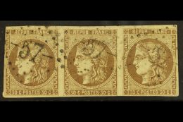 1870-71 30c Brown Bordeaux Issue, SG 175 (Yvert 47) Very Finely Used STRIP OF THREE With Fresh Colour & Light... - Otros & Sin Clasificación