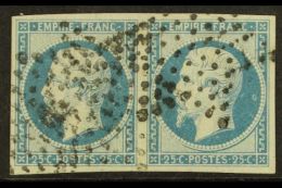 1853 - 61  25c Dull Blue SG 63 (Yvert 15, Maury 15), Very Fine Used PAIR With 4 Large Margins & Light Numeral... - Other & Unclassified