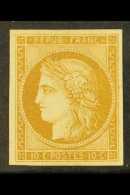 1850 10c Yellow- Bistre, SG 1 (Yvert 1a), Very Fine Mint With 4 Good Margins, Brownish Streaky Gum. For More... - Andere & Zonder Classificatie