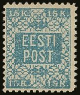 1918 LOCAL TRIAL PERFORATION. 15k Blue Perf 11½, Michel 2 A, SG 2a, Very Fine Mint, With 2011 Royal... - Estonia