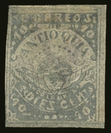 ANTIOQUIA 1879 10c Violet On Thin Wove Paper, SG 32, Unused. Attractive Stamp But Bottom Margin Added.Very Scarce.... - Colombia