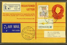 REGISTERED ENVELOPE 1972 25c Reg Env To South Yarra, Victoria Bearing Additional 30c Fish Defin And 4c Xmas, These... - Christmaseiland