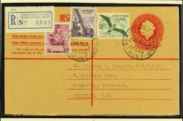 REGISTERED ENVELOPE 1967 30c Reg Env To Timperley, Cheshire Uprated With Christmas Island 5, 10c, And 50c... - Christmaseiland