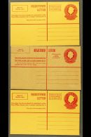 REGISTERED ENVELOPES 1959 30c, 1970 25c, And 1972 53c, Seven Seas RE1/RE3, Very Fine Unused. (3 Items) For More... - Christmaseiland