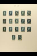 1857-59 IMPERFS USED COLLECTION With Shades On Leaves, Comprising 1857-59 1d Blue (x17), 2d Green (x15), 5d... - Ceilán (...-1947)