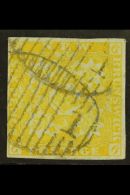 1851-60 6d Olive-yellow Imperf, SG 4, Good Used With Four Good To Large Margins And Two Neat "1" In Barred Oval... - Other & Unclassified