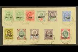 10-5 - 1912 Ed VII Set To 1s, SG L1/10, All Mounted On Neat Backing Sheet And Tied By Neat Central British Post... - British Levant