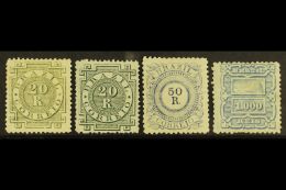 1884-88 Mint Group With 20r Olive-green, SG 78, 20r Myrtle Green, SG 79, 50r Blue, SG 80, Plus 1000r Blue, SG 87.... - Altri & Non Classificati