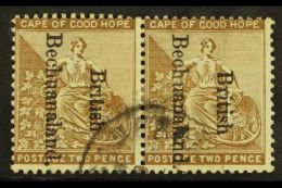 1893-95 2d Bistre Pair, Left Stamp With "No Dots To I Of British", SG 39/39f, Fine Used (1 Pair) For More Images,... - Andere & Zonder Classificatie