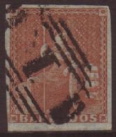 1852 4d Brownish Red On Blued Paper SG 5, Fine Used With Good Colour, Four Ample Margins And Neat "1" Cancel.  For... - Barbados (...-1966)