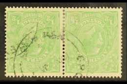 1918-20 ½d Green WATERMARK INVERTED Variety, SG 48w, Fine Cds Used Horizontal PAIR With One Stamp Showing... - Other & Unclassified