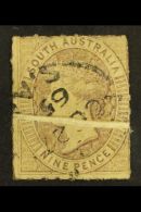 SOUTH AUSTRALIA 1860-9 9d Grey-lilac, Roulette, Opened Pre-printing Paper Crease VARIETY Across Entire Design, SG... - Andere & Zonder Classificatie