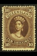 QUEENSLAND 1895 10s Brown On Thick Paper, SG 160, Mint With Light Gum Bend, Fresh. For More Images, Please Visit... - Other & Unclassified