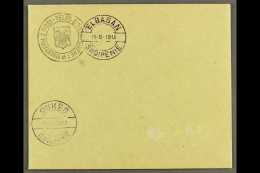 POSTAL STATIONARY 1913 (MAY) Official Greenish-grey Envelope Bearing The Double Circle "Ministeria E Post-Teleg-e... - Albanien