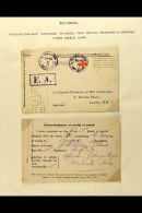 RED CROSS A Pair Of 1917 WW1 Acknowledgement Of Receipt (of Parcels) Printed Postcards Returned From British... - Ohne Zuordnung