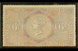 POSTAL FISCAL 1860-7 6d Reddish Lilac SG F11, Mint Faults C.£220 For More Images, Please Visit... - Other & Unclassified