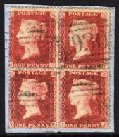 1857 1d Red, SG Spec. C10, BLOCK OF FOUR  Fine Used On Piece. For More Images, Please Visit... - Sonstige & Ohne Zuordnung