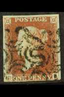 1841 1d Red From Black Plate, 'DB' Pl.9 SG.7 Used 4 Marg MX Pmks For More Images, Please Visit... - Sonstige & Ohne Zuordnung