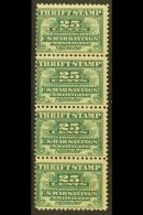 WAR SAVINGS 1917 25c Deep Green, Scott WS1, Mint/nhm STRIP Of 4 For More Images, Please Visit... - Sonstige & Ohne Zuordnung