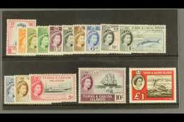 1957-60 Defins Complete Set, SG 237/50 & 253, Vf NHM, Fresh (15) For More Images, Please Visit... - Turks And Caicos