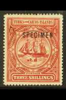 1900-04 3s Lake "SPECIMEN" Opt, SG 109s, Mint, Fresh For More Images, Please Visit... - Turks & Caicos