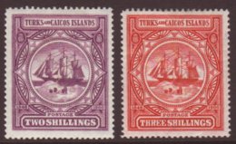 1900 2s Purple & 3s Lake 'Badge', SG 108/9, VFM (2) For More Images, Please Visit... - Turks & Caicos