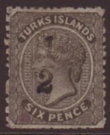 1881 '½' On 6d Black (Type 2), SG 7, Fine Mint, Part O.g. For More Images, Please Visit... - Turks And Caicos