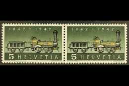 1947 5c Railways PLATE FLAW,Michel 484 II,within NHM PAIR (2) For More Images, Please Visit... - Andere & Zonder Classificatie