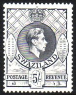 1938-54 5s Grey Perf 13½x13, SG 37, Vfm, Fresh For More Images, Please Visit... - Swaziland (...-1967)