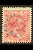 FERNANDO POO 1896 5c On 2c W/blue Surch, SG 24, Mint & Fresh For More Images, Please Visit... - Other & Unclassified