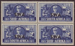 1941-43 3d War Effort Opt,SG 117,vf NHM BLOCK Of 4 (2 Pairs) For More Images, Please Visit... - Africa Del Sud-Ovest (1923-1990)