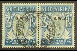 1935-36 3d + 1½d Voortrekker Memorial Fund, SG 95, VFU Pair. For More Images, Please Visit... - Africa Del Sud-Ovest (1923-1990)