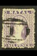 NATAL 1863-65 6d Lilac, SG 23, With Papermaker's Wmk Only, VFU. For More Images, Please Visit... - Non Classificati