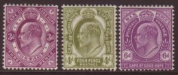 COGH 1902-04 3d, 4d & 6d SG 74/76, Vf Mint. (3) For More Images, Please Visit... - Non Classificati