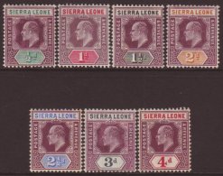 1904-05 KEVII ½d To 4d Values, Wmk MCA, SG 86/92, VFM (7) For More Images, Please Visit... - Sierra Leona (...-1960)