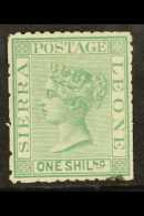1872-73 1s Green Wmk Sideways,SG 10,unused,trimmed Perfs,ink Spot For More Images, Please Visit... - Sierra Leona (...-1960)