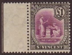 1913-17 £1 Mauve & Black, SG 120, Vfm Marginal Example For More Images, Please Visit... - St.Vincent (...-1979)