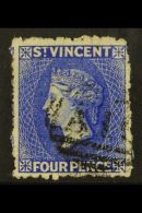 1881 4d Bright Blue Wmk Star, SG 38, Good Used. For More Images, Please Visit... - St.Vincent (...-1979)