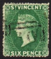 1871 6d Deep Green, Perf 14-16, SG 16, VFU For More Images, Please Visit... - St.Vincent (...-1979)