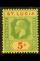 1921-30 (Mult Script) 5s Green & Red/pale Yellow, SG 105, VFM. For More Images, Please Visit... - St.Lucia (...-1978)