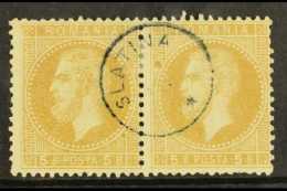 1872 5b Bistre, SG 106, Horiz Pair With Full SLATINA Thimble Cds For More Images, Please Visit... - Sonstige & Ohne Zuordnung