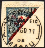 MACAO 1911 5a On Half Of 10a Dull Blue BISECT,SG 207,vfu On Piece For More Images, Please Visit... - Other & Unclassified