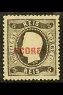 AZORES 1868-70 5r Black King Luis, Afinsa 7, Vf Mint, Fresh! For More Images, Please Visit... - Andere & Zonder Classificatie