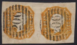 1862-64 10r Orange-yellow,SG 29,Mi 13,fu PAIR,4 Large Margins (2) For More Images, Please Visit... - Other & Unclassified