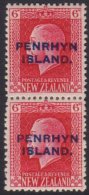 1917-20 6d Carmine Mixed Perf Vertical Pair, SG 26b, VFM For More Images, Please Visit... - Penrhyn